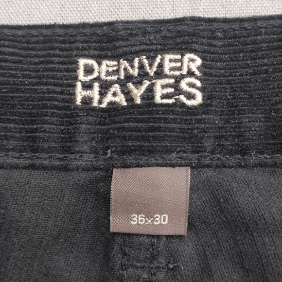 Denver Hayes corduroy casual pants men's size 36X30 black colour straight leg - Picture 6 of 14